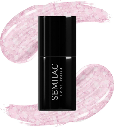 Llak xhel Semilac UV Hybrid Crushed ICE 491 Strawberry Ice, 7ml, rozë