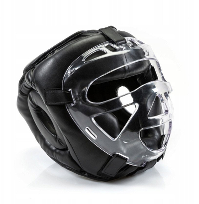 Helmetë boksi Yaklima Sport 100348S, me maskë, madhësia S, e zezë