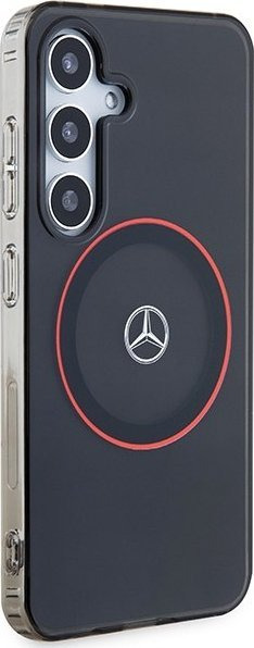 Mbulesë telefoni Mercedes MEHMS24S23HUORK për Samsung Galaxy S24, hardcase dy shtresa, me unazë magnetike, e zezë me të kuqe