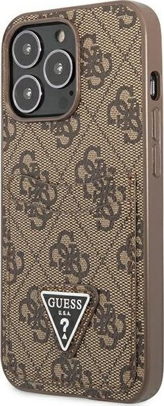 Maskë telefoni Guess GUHCP13LP4TPW për iPhone 13 Pro / 13 6.1", me xhep kartash, kafe