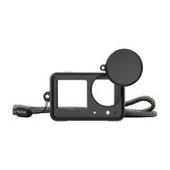 Kuti silikoni Telesin 2.0 për DJI Osmo Action 3/4/5 Pro, kapak lenteje, litar dore, e zezë
