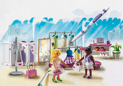 Set lodrash Playmobil Crayola Backstage, 82 pjesë, për kalamaj 5+, shumëngjyrësh