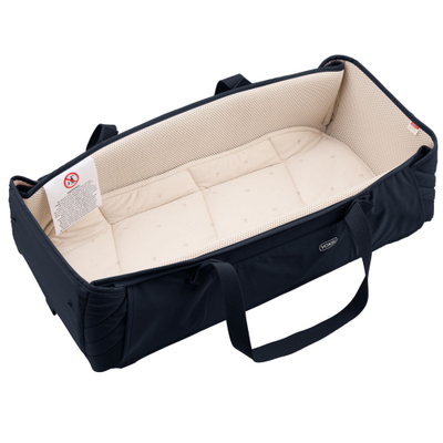 Shportë portative për bebe Voksi Carry Me, dyshek pambuk organik, e papërshkueshme nga uji, Black Leaf