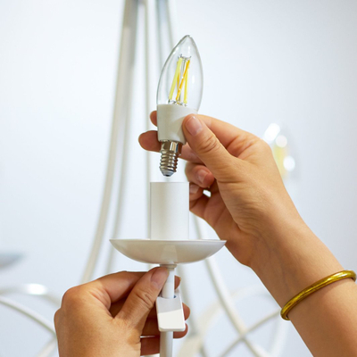 Llambë smart Philips WiZ LED Filament E14, 4.9W, dritë e ngrohtë në të ftohtë