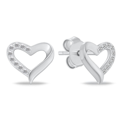 Set Pendant dhe vathë për femra Brilio Silver Heart SET270W, të argjendta