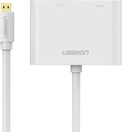 Adapter video UGREEN Micro HDMI në VGA, 1080p, dalje audio 3.5mm, i zi