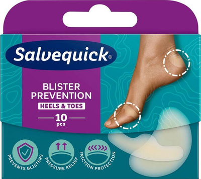 Fllasterë për këmbë Salvequick Blister Prevention Heels & Toes, 10 copë