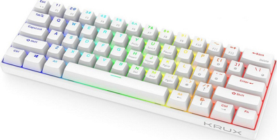 Tastierë Krux Neo PRO RGB Gateron (KRX0113), US, e bardhë