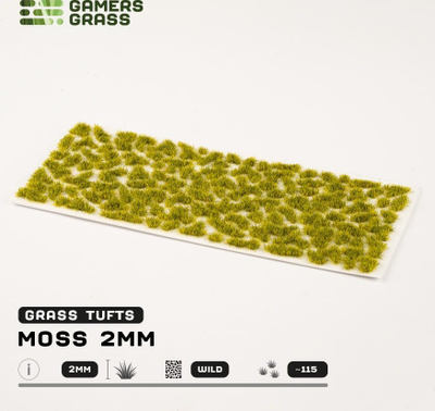 Tufa dekori Gamers Grass Moss Tuft, 2mm, e gjelbër