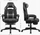 Karrige gaming rrotulluese Songmics, me mbajtëse këmbësh, jastëkë ergonomikë, e zezë me gri