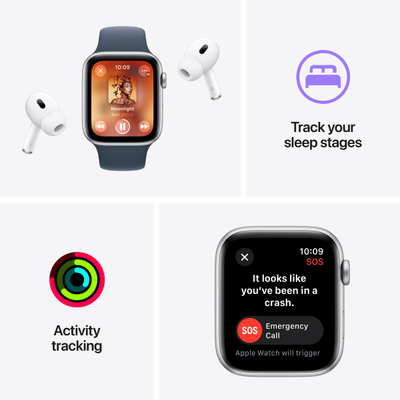 Apple Watch SE2 V2 GPS, 40mm, Midnight Aluminium Case me Midnight Sport Loop
