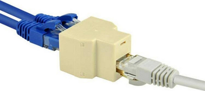 Ndarës rrjeti RJ45 pa firmë, 1 hyrje 2 dalje, krem