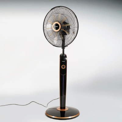 Ventilator në këmbë Tiross TS921, metalik, me pult, i zi me ari
