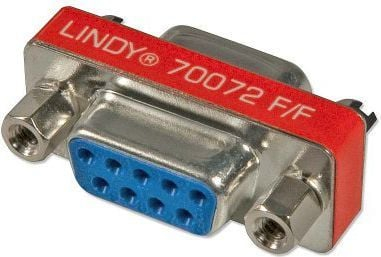 Adapter serial Lindy DB-9 në DB-9, mini, i kuq