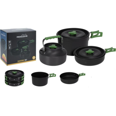 Set enësh kampingu RedCliffs, 3 pjesë, alumin i lehtë, ngjyrë e zezë