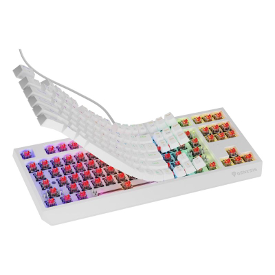 Tastierë mekanike gaming Genesis Thor 230 TKL, RGB, Outemu Red, e bardhë