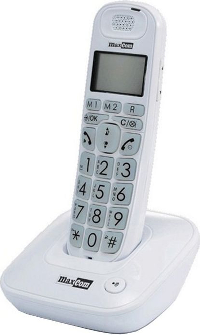 Telefoni pa tel Maxcom MC 6800, ekran me ndriçim, funksion hands free, i bardhë