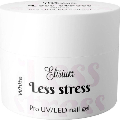 Xhel ndërtues për thonj Elisium Less Stress Builder Gel White, viskozitet mesatar, i bardhë