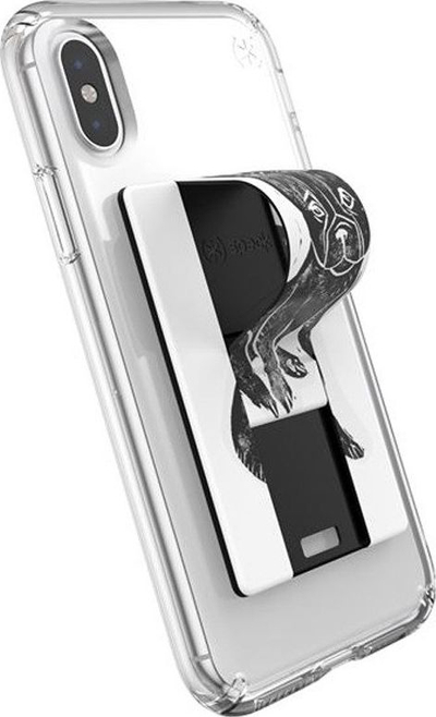 Mbajtëse telefoni Speck GrabTab Animal Kingdom Pugstamps, super e hollë, gri
