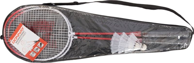 Set badminton Donnay 102, 2 raketa, me çantë mbrojtëse, e kuqe