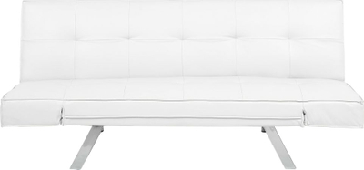 Divan krevati BRISTOL, 180 cm, lëkurë sintetike, i bardhë