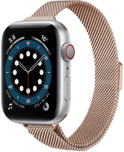 Rrip milanez çeliku 4wrist për Apple Watch 42/44/45/49 mm, rozë e artë