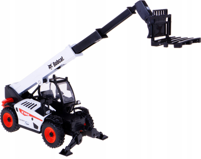 Lodër diecast Bburago Bobcat T40.180SLP Telehandler, 10cm, me pirun palete, bardh e zi