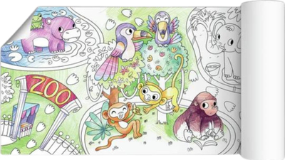 Libër ngjyrosje me rrotull Dodo Toys At the Zoo, me figura kopshti zoologjik, për kalamaj 3+
