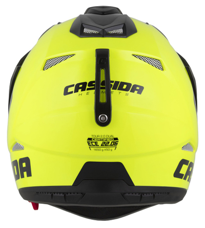Helmetë moto CASSIDA Tour 2.0 Dual, ECE 22.06, Pinlock ready, e verdhë fluo e zezë mat