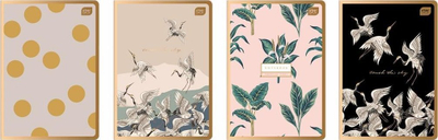 Bllok fletore Interdruk Notebook A5, 80 faqe me vija, pako 10 copë, ari metalik