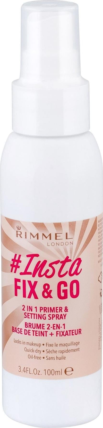 Spraj fiksues grimi Rimmel Insta Fix and Go, 100 ml, transparent