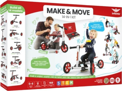 Trotinet për fëmijë Infento, i kuq/i argjendtë