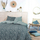 Set jorgani pambuk Cotton Reversible Bedding Plants, 220 x 240 cm, 100% pambuk, blu