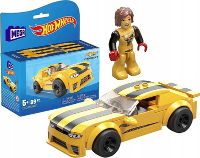 Set ndërtimi MEGA Hot Wheels ‘17 Camaro, 89 pjesë, 5+, i verdhë