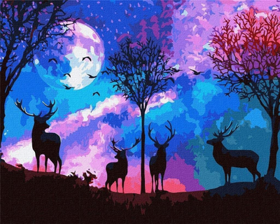 Set pikture me numra Fabulous Forest KHO5027, 40x50cm, 24 bojë akrilike, shumëngjyrësh