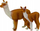 Figurinë dekorative LEAN Toys Llamë me këlysh, 8 cm dhe 6 cm, shumëngjyrëshe
