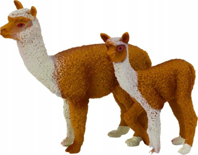 Figurinë dekorative LEAN Toys Llamë me këlysh, 8 cm dhe 6 cm, shumëngjyrëshe