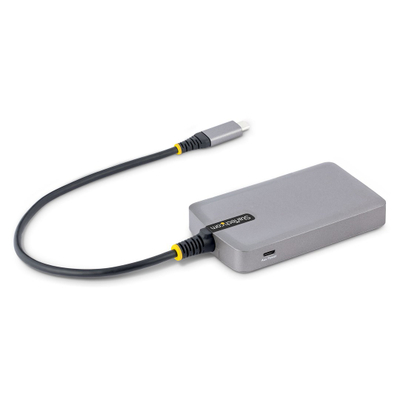 Hub USB C StarTech 3 porta, Gigabit Ethernet, USB 3.0 5Gbps, gri