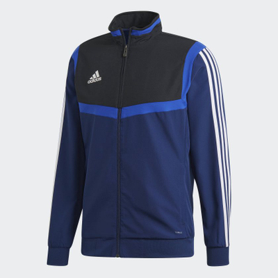 Xhaketë sportive Adidas Tiro 19 Presentation DT5267 për burra, poliestër Climalite, blu e errët