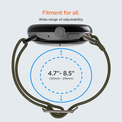 Rrip ore Spigen Lite Fit për Google Pixel Watch 41mm, najlon Solo Loop, khaki