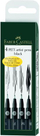 Set markera Faber-Castell PITT 199, të zi, 4 copë