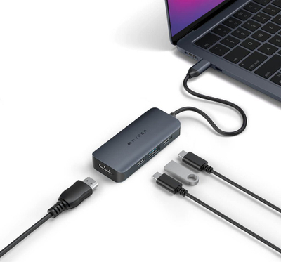 HUB USB HyperDrive Next 4 Port, USB C, HDMI 4K 60Hz, 100W PD, gri