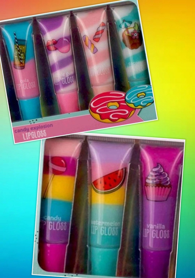 Set lip gloss CREATE IT! Candy Explosion, 7 copë, aromë çokollatë e fruta, shumëngjyrësh