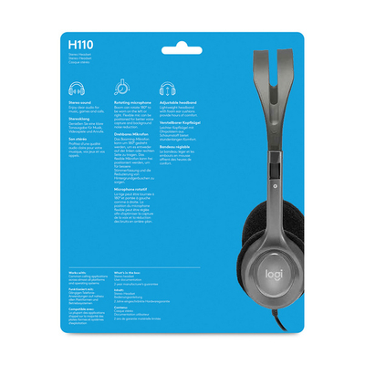 Logitech H110 Стерео На-Ушни Слушалки, Grey