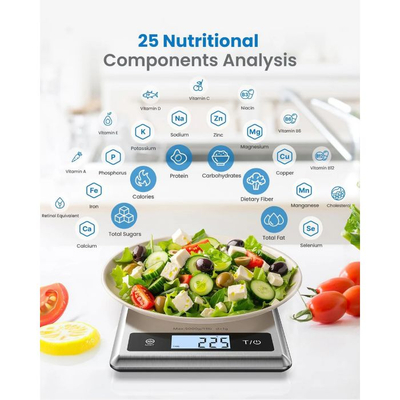Peshore kuzhine Renpho Calibra 1, smart nutrionale, çelik inox, argjendtë