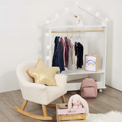 Dollap për kalamaj Atmosphera Wardrobe on Casters, 120cm, me rrota, dru