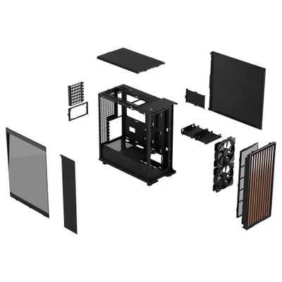 Kasë PC Fractal Design North Charcoal, kafe/zezë