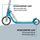 Tротинет Hudora Little Bigwheel, за деца 3+, прилагодлив управувач 68-74 cm, син