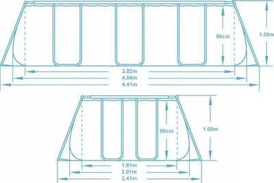 Pishinë kornizë Bestway Power Steel 56442, 404x201x100cm, set 10 në 1, gri