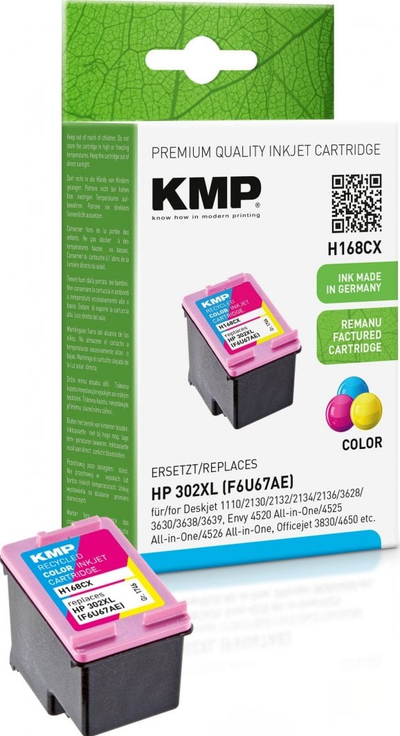 Kartuç boje KMP H76, për HP 302XL F6U67AE, 12 ml, me ngjyra